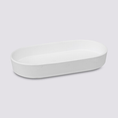 Plateau en grès, blanc coton Colorama