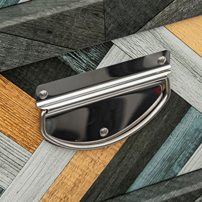 6 boîtes coin métal, bleu et gris Box'