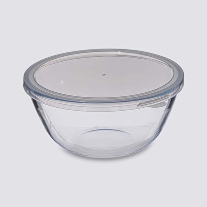 Bol à mixer 23cm avec couvercle, verre 