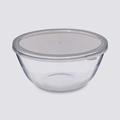 Bol à mixer 27cm avec couvercle, verre 