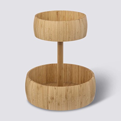 Corbeille à fruits 2 niveaux Bambou