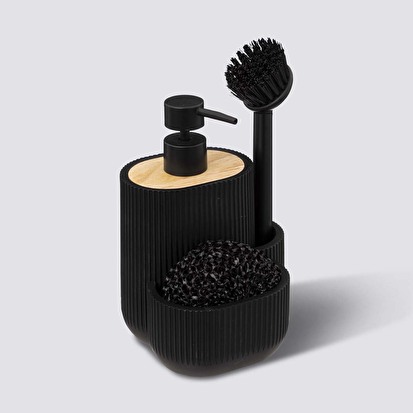 Distributeur de savon avec accessoires 500ml, noir Blackwood
