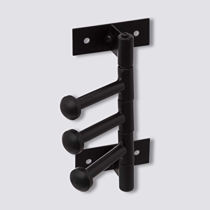 Patère 3 têtes rotatives métal, noir 