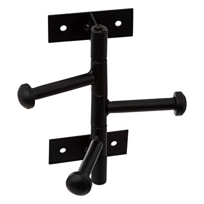 Patère 3 têtes rotatives métal, noir 