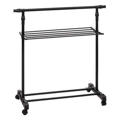 Portant à vêtements avec étendoir à roulettes 