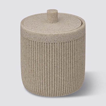 Pot à cotons, lin Onyx