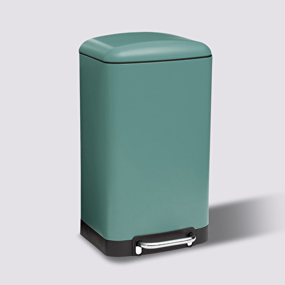 Poubelle rectangulaire à pédale métal 30l, vert Ariane