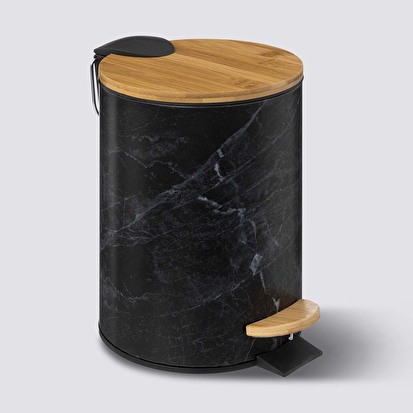 Poubelle soft close métal 3l, noir Lea