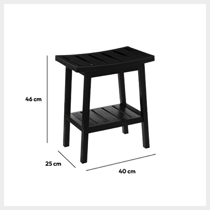 Tabouret banc, noir Bambou
