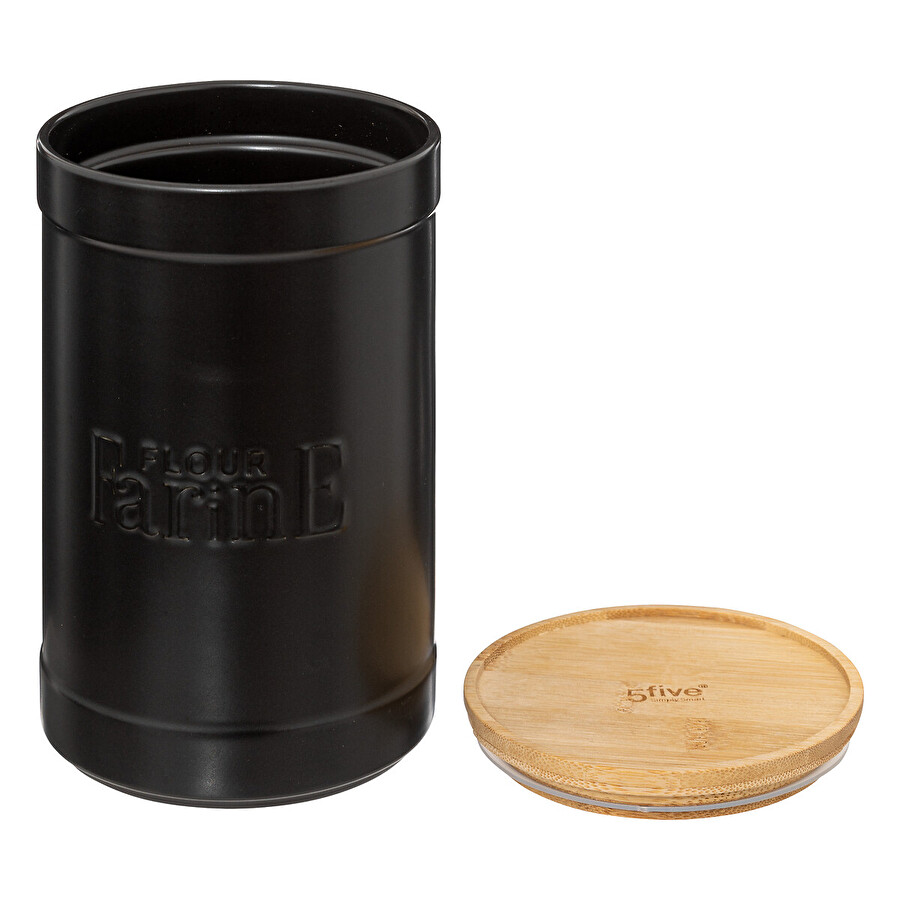 Boîte à farine, céramique noir Naturéo