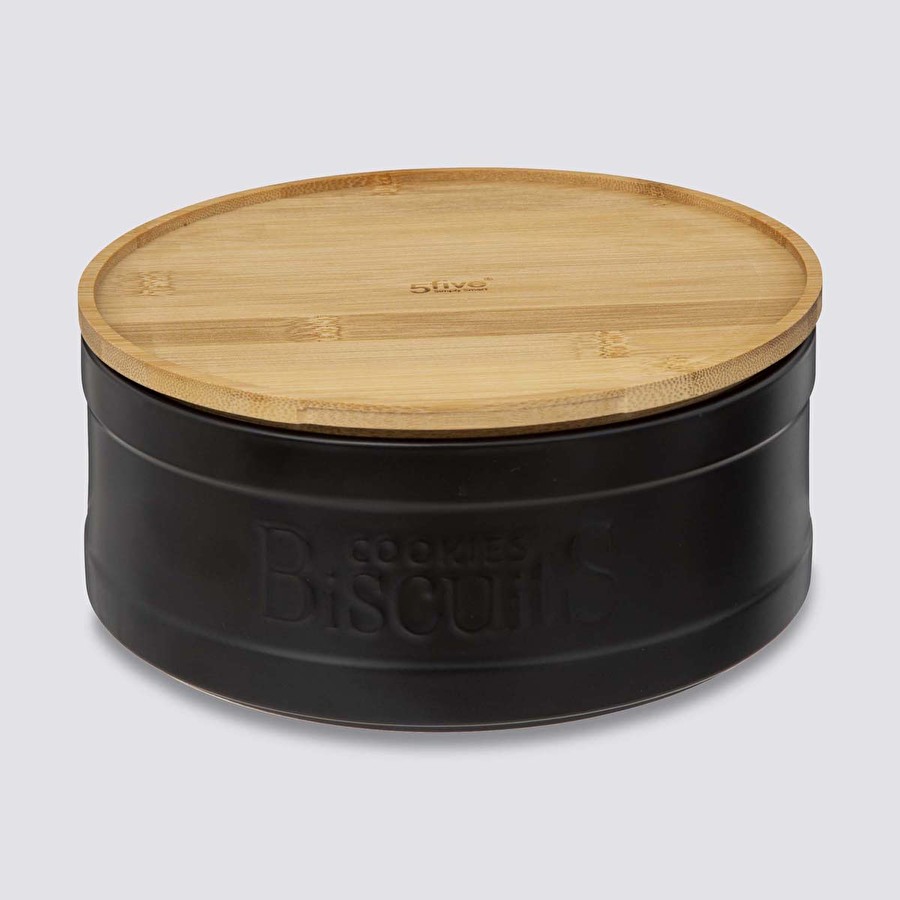 Boîte biscuits, céramique noir Naturéo