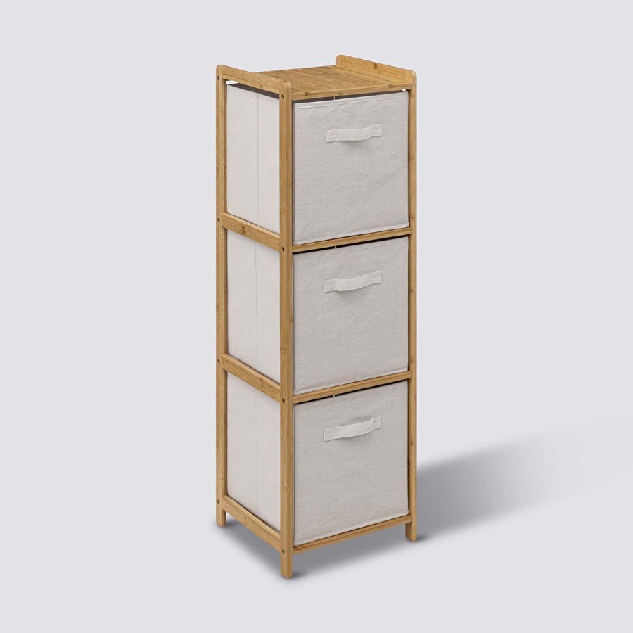 Étagère avec 3 paniers, bambou Tidy box