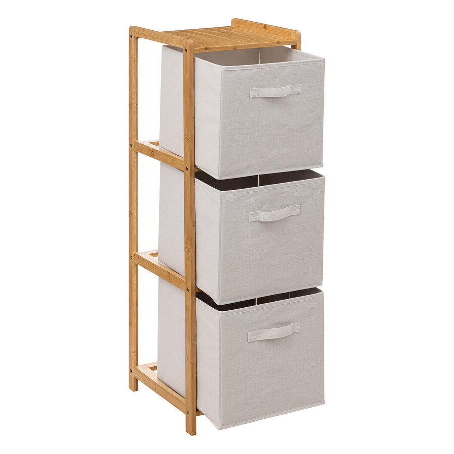 Étagère avec 3 paniers, bambou Tidy box