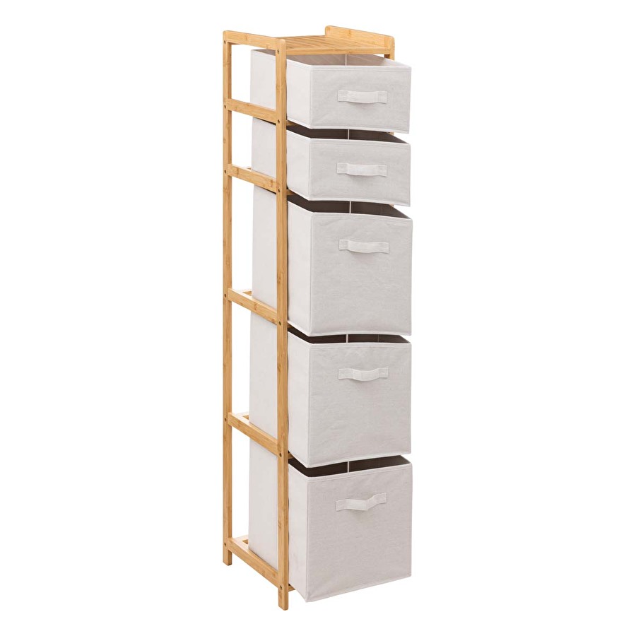 Étagère avec 5 paniers, bambou Tidy box