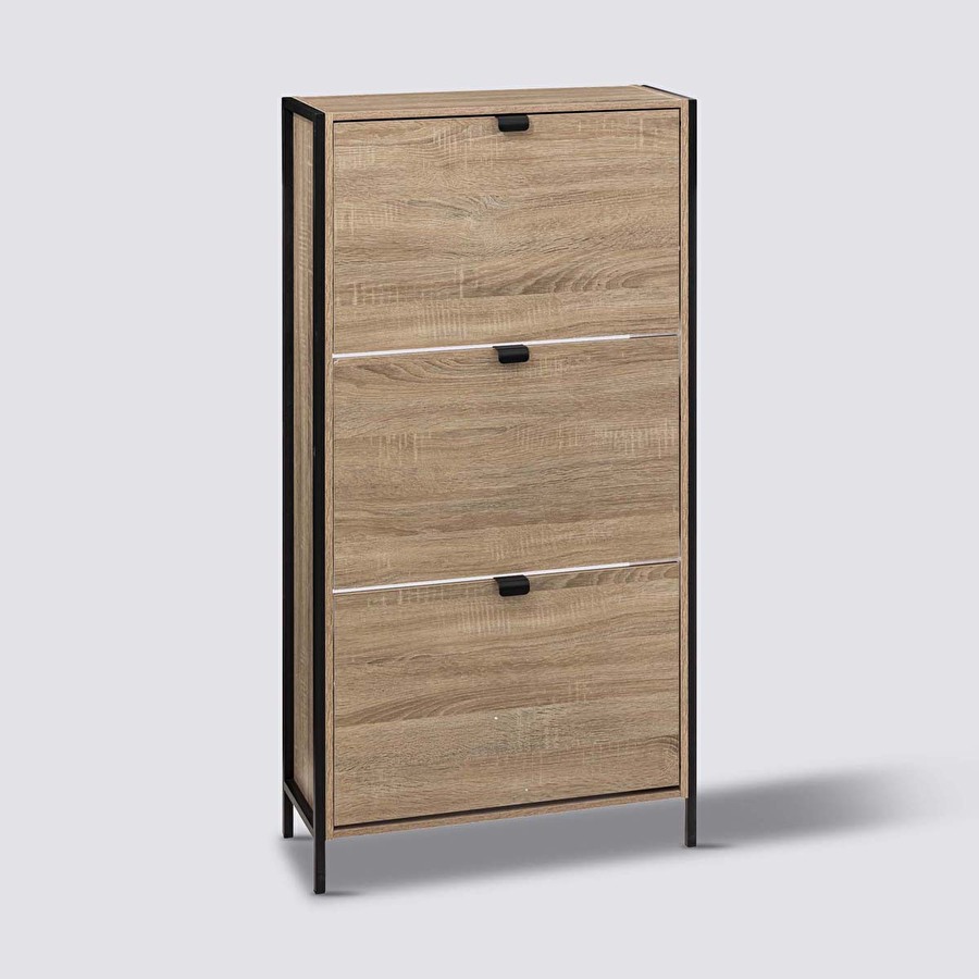 Meuble range-chaussures 3 tiroirs, effet chêne naturel Aliaj