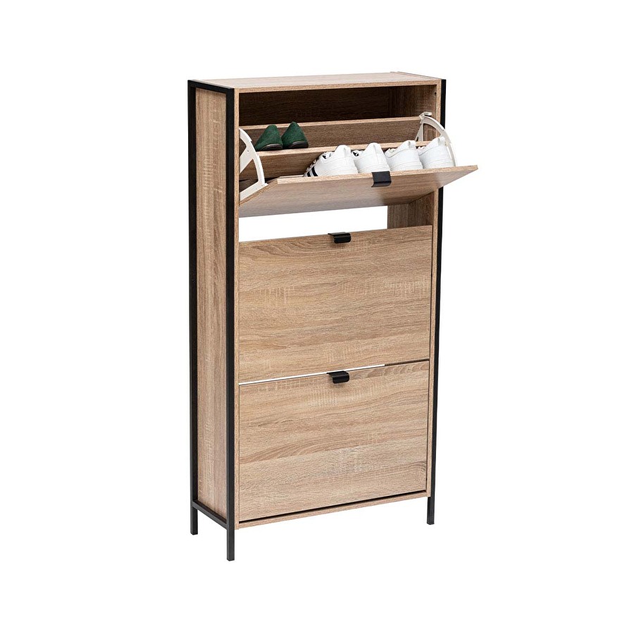 Meuble range-chaussures 3 tiroirs, effet chêne naturel Aliaj