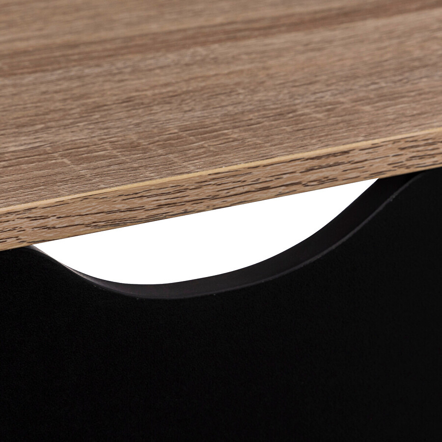 Meuble range-chaussures 3 tiroirs, noir/effet chêne Drawy