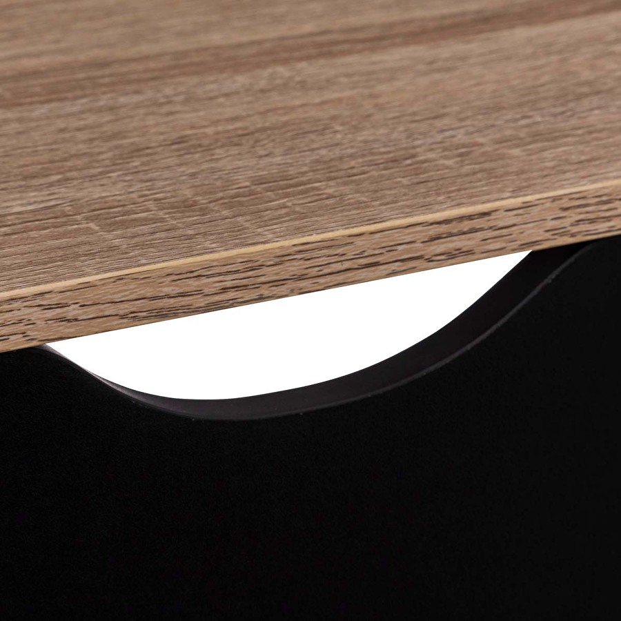 Meuble range-chaussures 3 tiroirs, noir/effet chêne Drawy