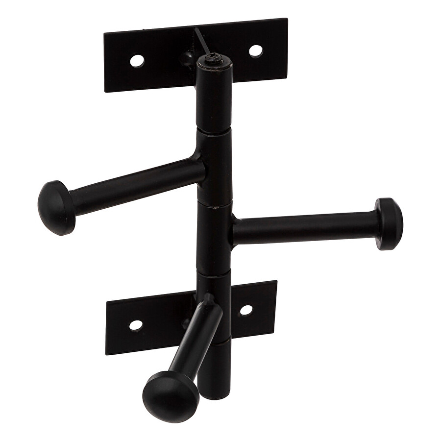 Patère 3 têtes rotatives métal, noir 