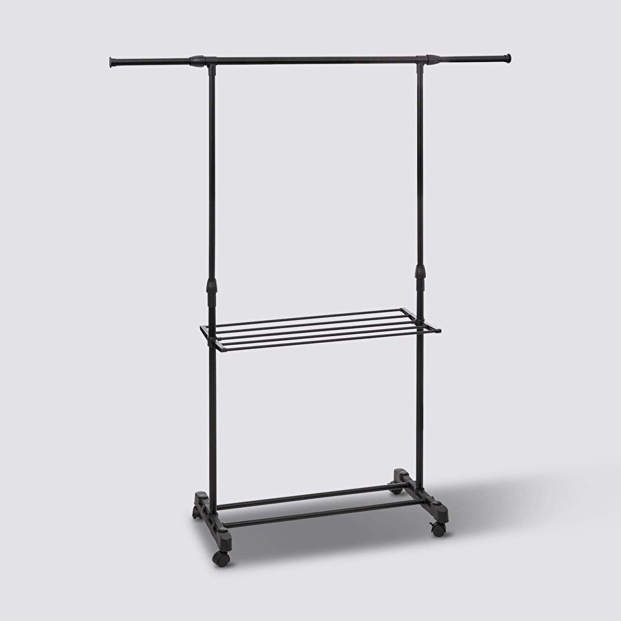 Portant à vêtements avec étendoir à roulettes