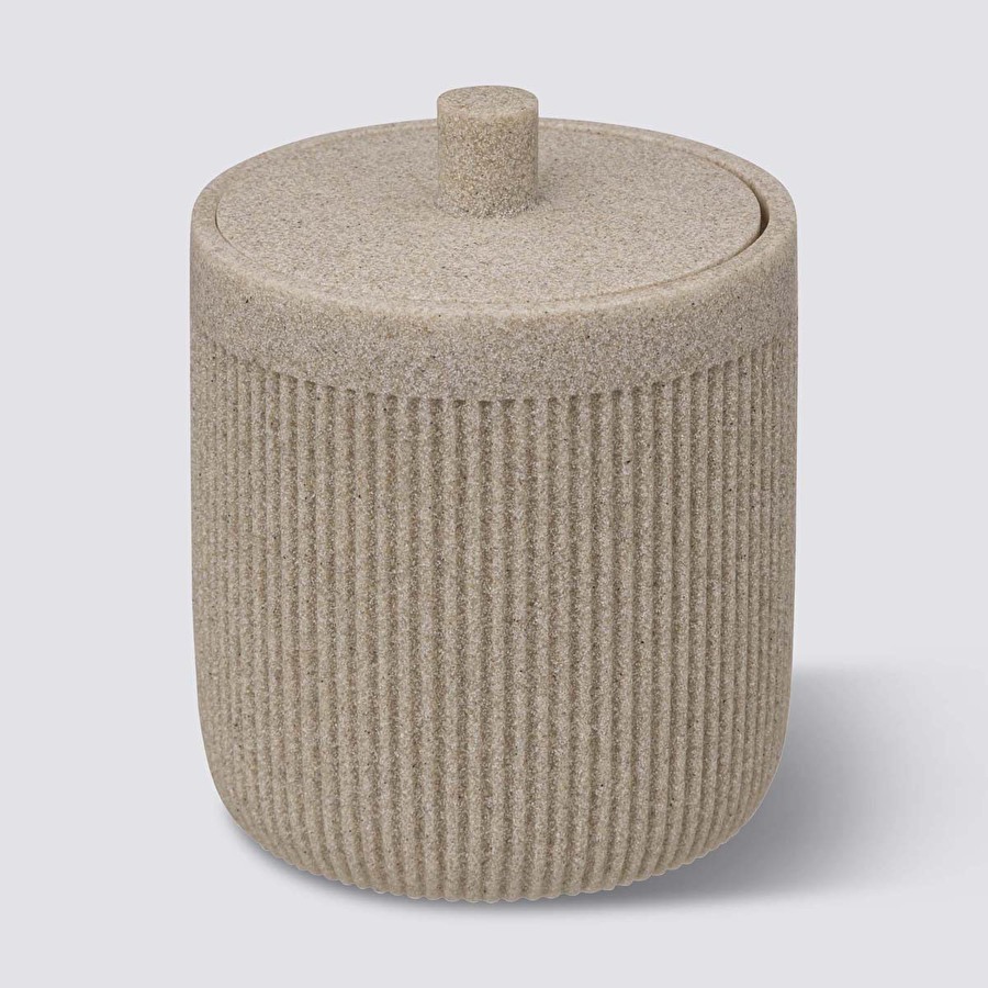 Pot à cotons, lin Onyx