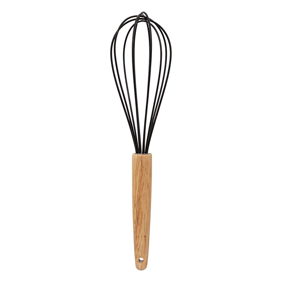 Pot métal à ustensiles avec 7 accessoires, noir 