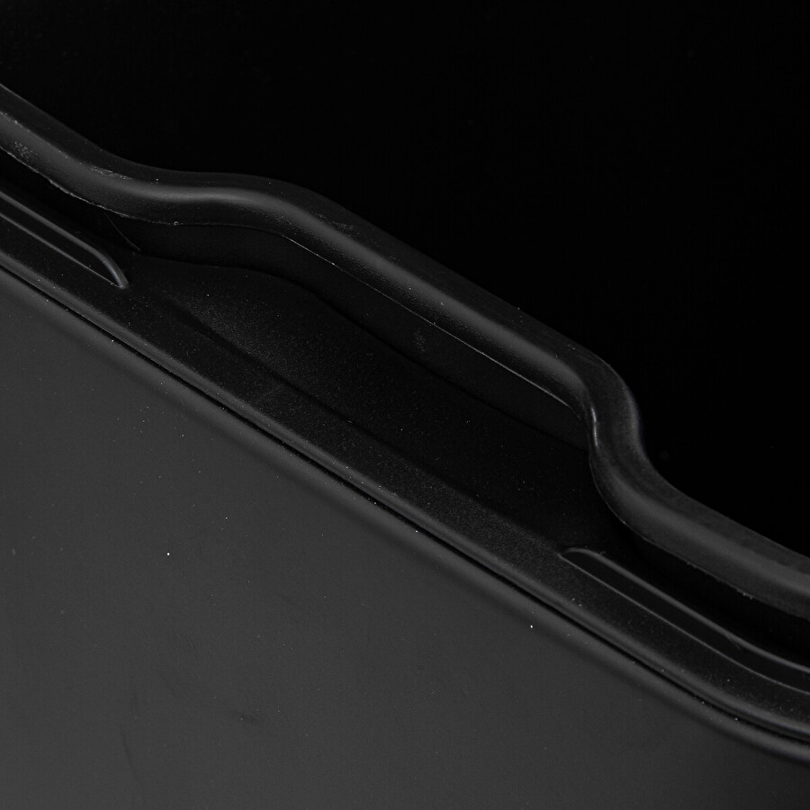 Poubelle rectangulaire à pédale métal 50l, noir Ariane