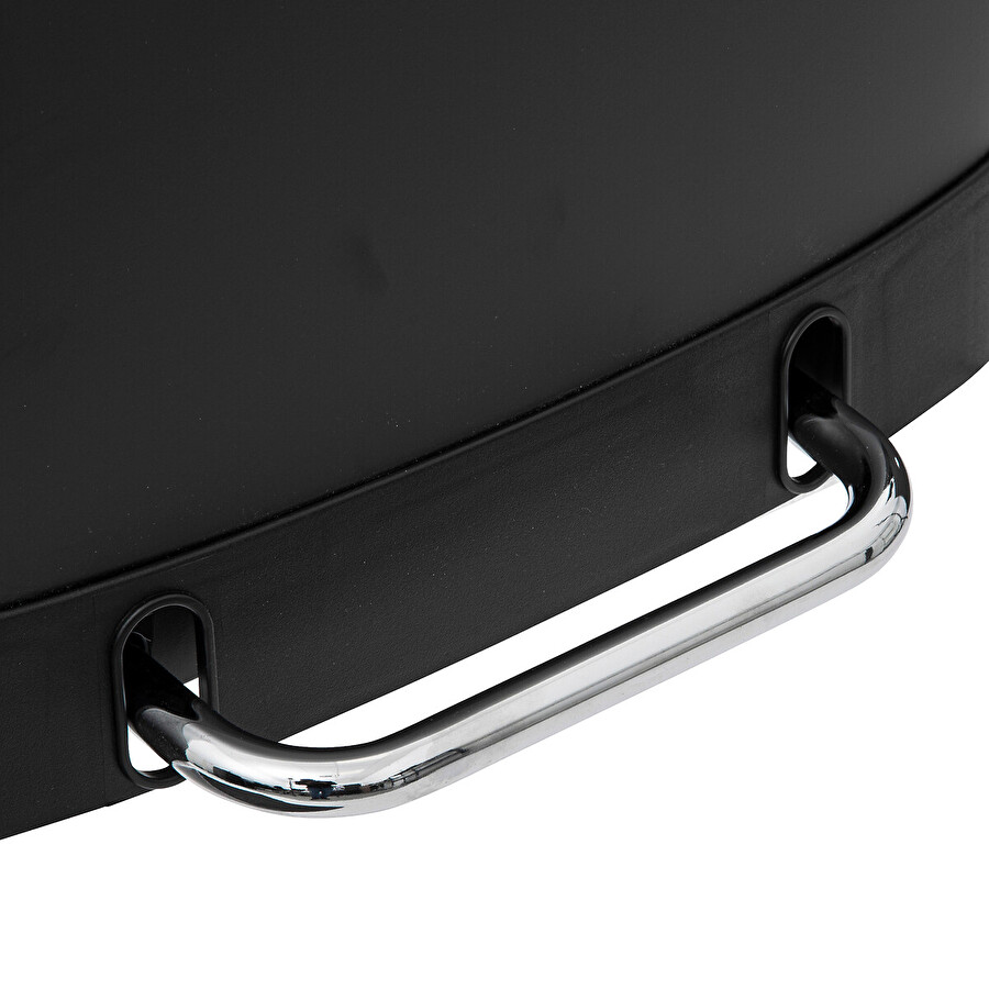 Poubelle rectangulaire à pédale métal 50l, noir Ariane