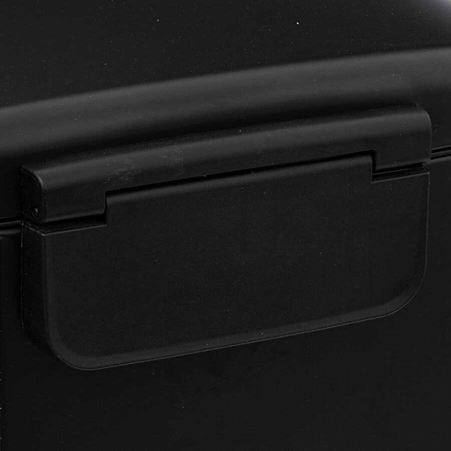 Poubelle rectangulaire à pédale métal 50l, noir Ariane