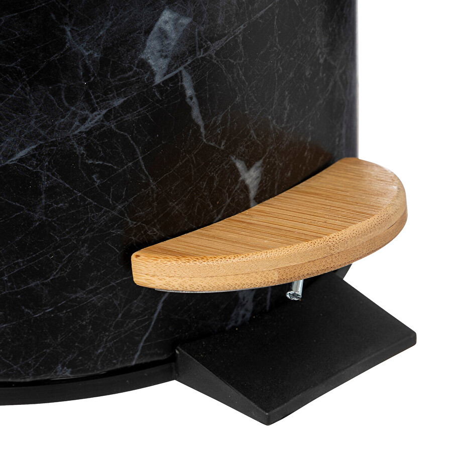 Poubelle soft close métal 3l, noir Lea