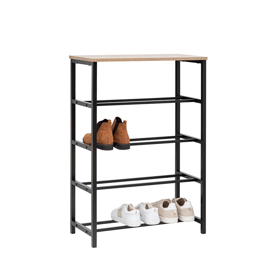 Range-chaussures console, effet chêne naturel Aliaj