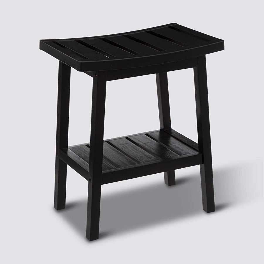 Tabouret banc, noir Bambou