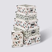 6 boîtes coin métal, rose Box'