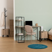 Bureau avec étagères, effet chêne naturel Aliaj