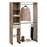 Dressing 2 penderies, effet chêne naturel