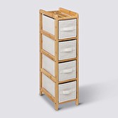 Étagère avec 4 paniers, bambou Tidy box