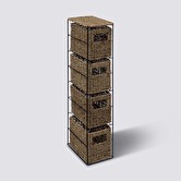 Étagère avec 4 paniers, roseau naturel Vannerie