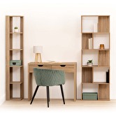 Étagère colonne double, effet chêne naturel 