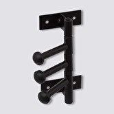 Patère 3 têtes rotatives métal, noir 