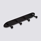 Patère 4 têtes métal, noir Strongy