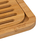 Planche à découper pain avec accessoires, 40x27cm Bambou