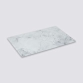 Planche à découper verre 30x20 cm, blanc effet marbre 
