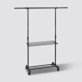 Portant à vêtements avec étendoir à roulettes