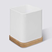 Pot à brosses à dents en résine, blanc Naturéo