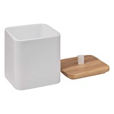 Pot à cotons résine, blanc Naturéo