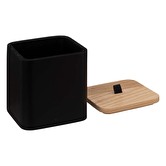 Pot à cotons résine, noir Naturéo