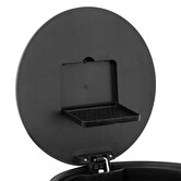 Poubelle ronde à pédale métal 30l, inox noir Delta