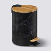 Poubelle soft close métal 3l, noir Lea