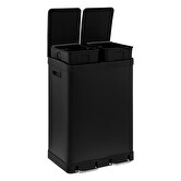 Poubelle de tri sélectif à pédales métal 2x30l, noir Ariane