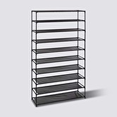 Range-chaussures 10 niveaux, tissu noir